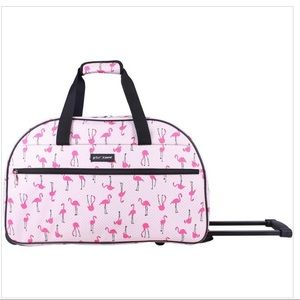 Betsey Johnson Flamingo Rolling Duffel Bag